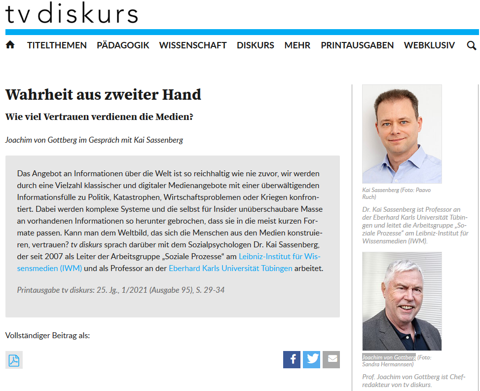 Screenshot Wahrheit aus zweiter Hand