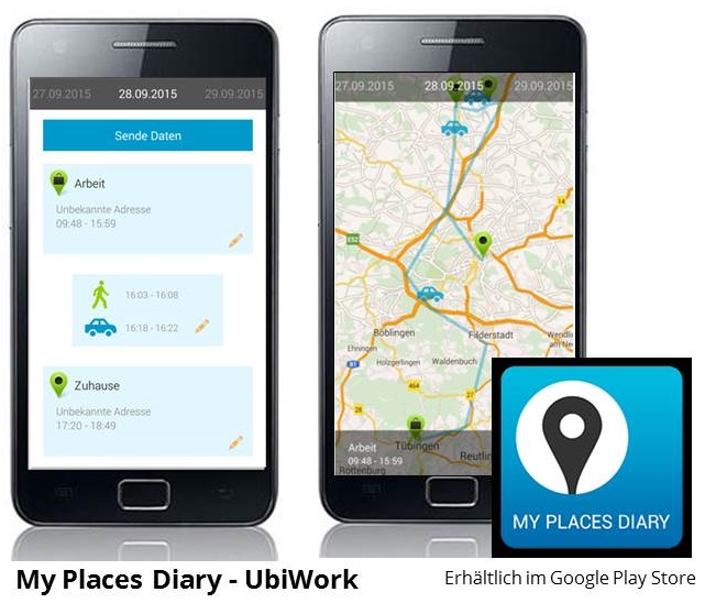 UbiWork Diary App Abbildung 2