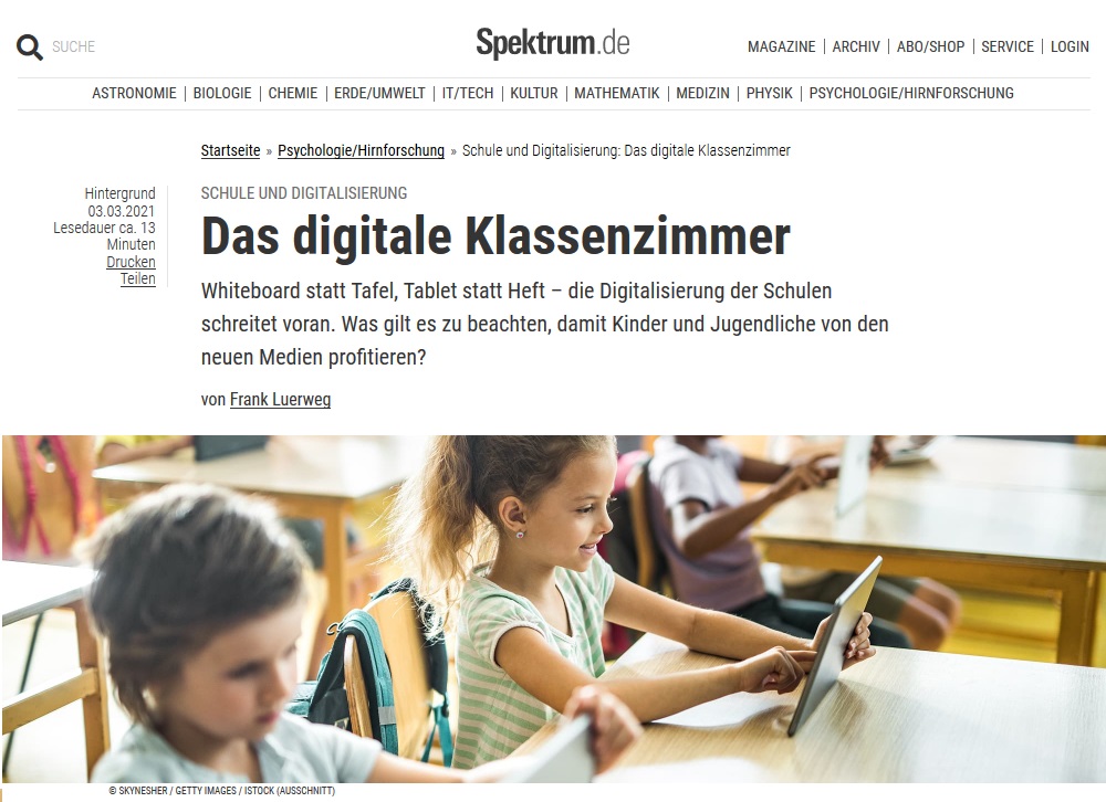 Screenshot Das digitale Klassenzimmer